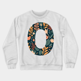 Whimsical Floral Letter O Crewneck Sweatshirt